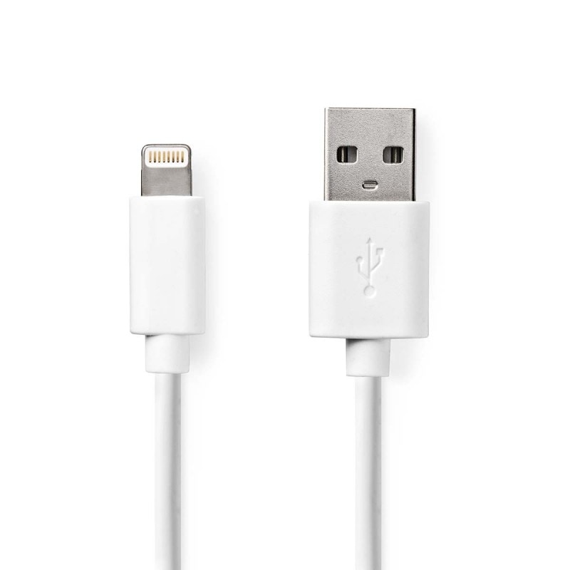 Câble De Charge Et De Synchronisation  Apple Lightning - Usb-a Mâle  2,00 M  Blanc Usage Non Intensif Nedis
