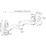 thumbnail of JENIMAGE ME130WM-Wandhalterung - 1 Monitor Neigen -90 bis +45 Grad Drehen 180 Grad Schwenken 360 Grad fuer 15 bis 27 Zoll