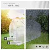 thumbnail of tectake Serre en aluminium, résistant aux UV, 185x250x195cm 250 x 185 x 195 cm Blanc Transparent