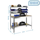 thumbnail of SimonRack Établi d’atelier, 910x610 mm, 3 étagères, Charge 400 kg, Galvanisé - BT-1