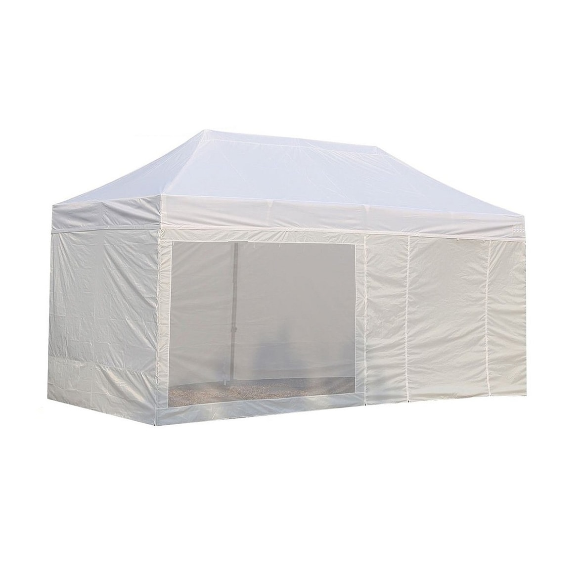 Gazebo 3x6 m bianco pieghevole acciaio con laterali