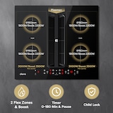 thumbnail of CIARRA Placa de cocción con extractor ONE 59 cm Boost Touch Control con 4 placas 2-Flex Zone Función Stop & Go CBBEH594BBFF
