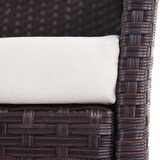 thumbnail of Set di 2 poltrone da giardino in poly-rattan Halden, poltrone in vimini ~ marrone screziato, cuscini crema