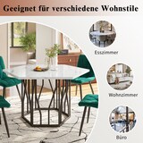 thumbnail of Esstisch sechseckig MDF Marmoroptik Schwarz+Weiß 116x100x75 cm mit schwarzem Stahlgestell, moderne Optik, stabil, pflegeleicht