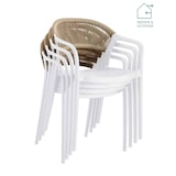 thumbnail of METRO PROFESSIONAL Cadeira de exterior empilhável Laveria, plástico, com braços ,design de corda, branco