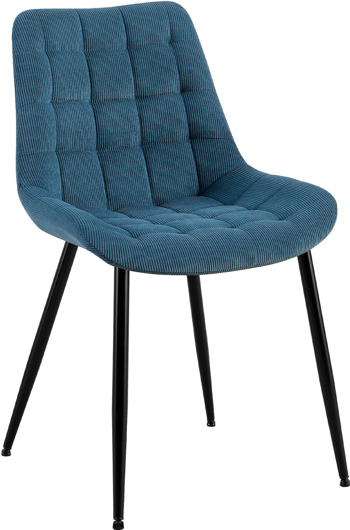 Esszimmerstuhl HASAN - Cord Blau 52x58x83 cm | Essstühle Esszimmerstühle Küchenstühle Wohnzimmerstühle
