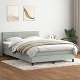 thumbnail of vidaXL Boxspringbett mit Matratze & LED Hellgrau 160x210 cm Samt