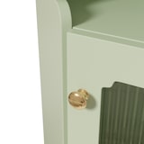 thumbnail of Merax armario esquinero LED con app, puerta de cristal y estante abierto, 63.5 x 34.5 x 124 cm, verde