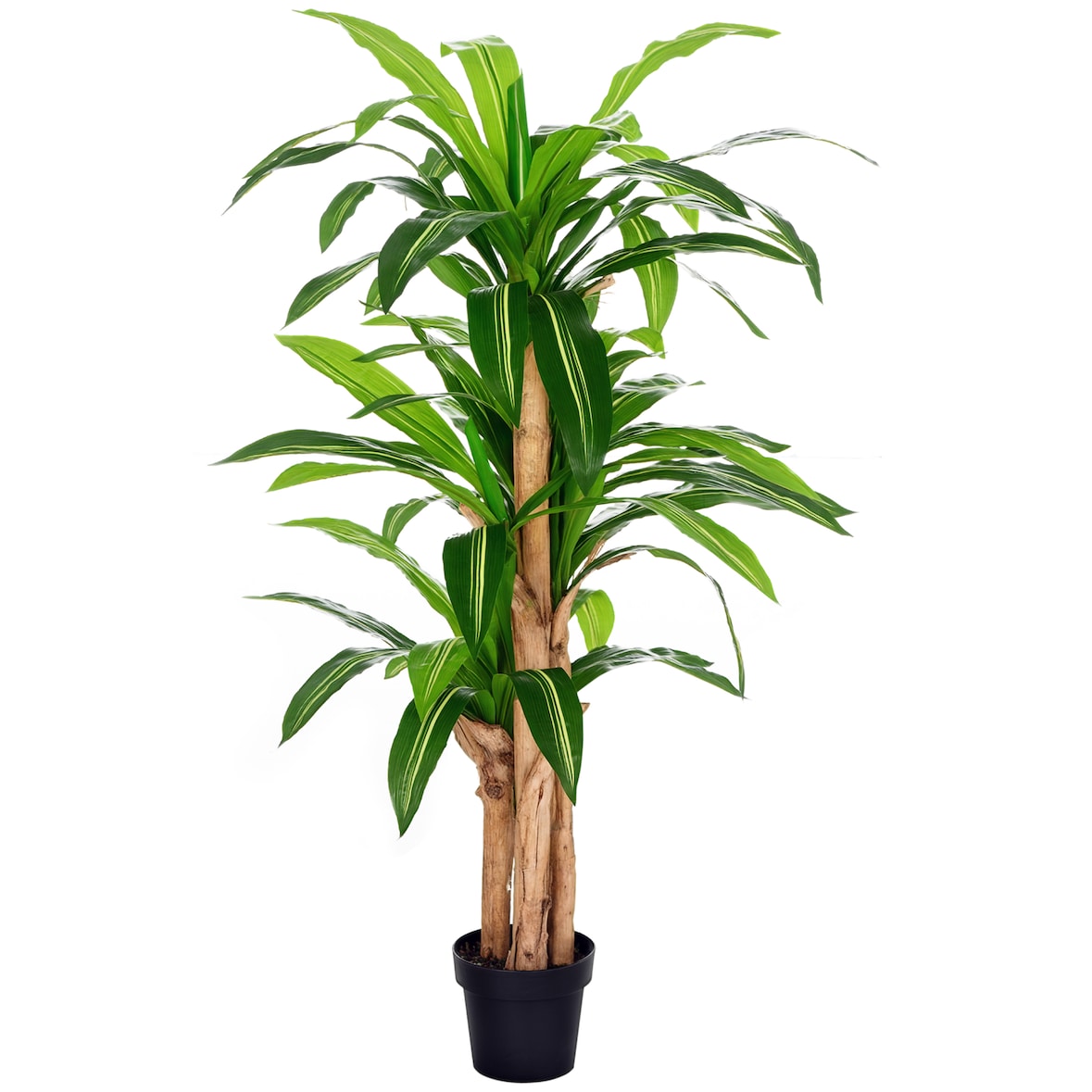 Dracaena artificial 160 cm con maceta árbol artificial con 66 hojas musgo planta artificial para decoración jardín balcón oficina salón Ø20x160 cm