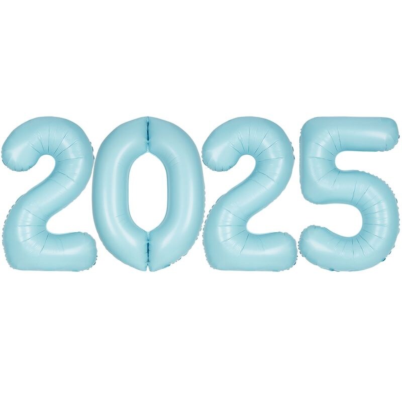 Folienballon 2025 blau Silvester XL Ballon