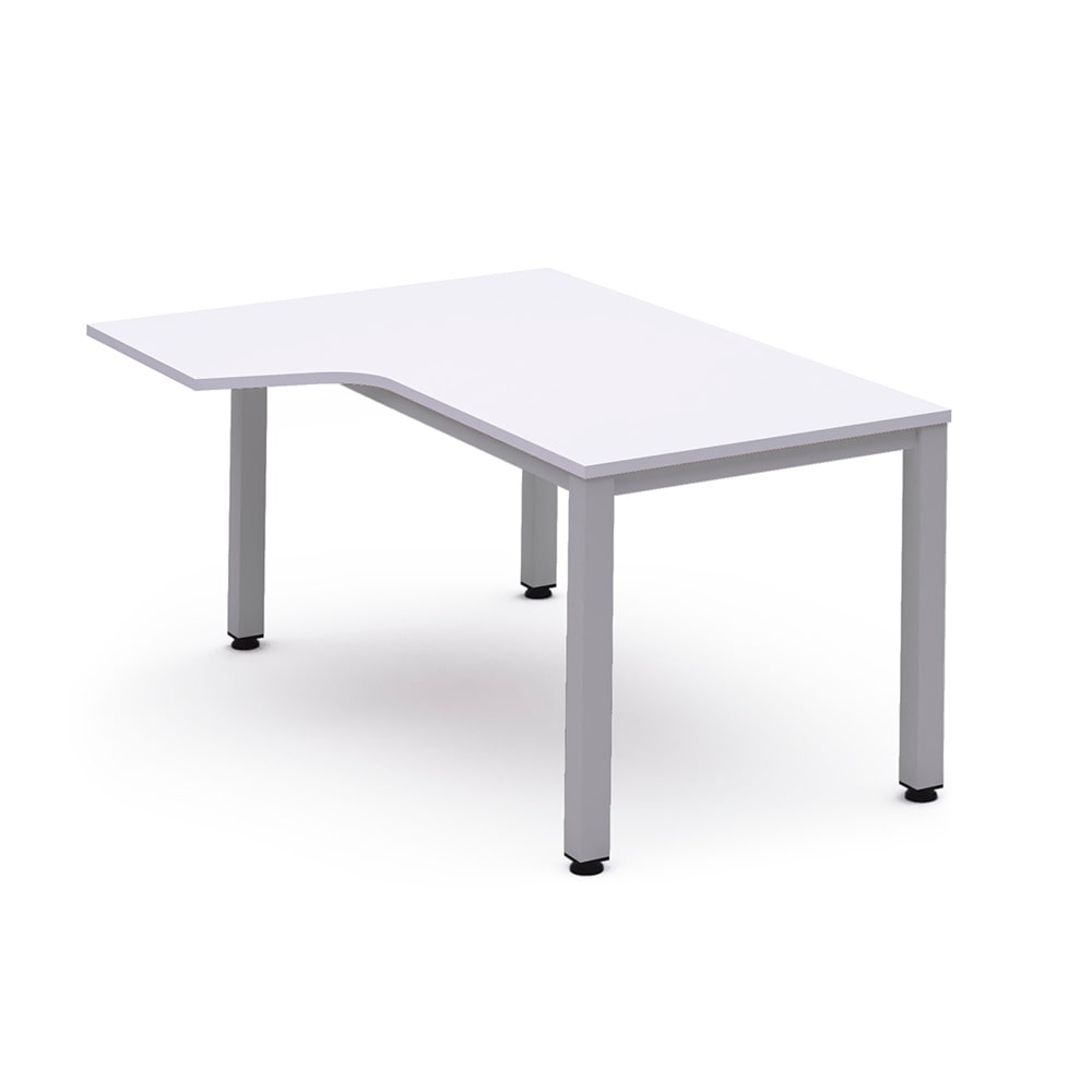 Rocada mesa de oficina serie executive con forma de l izquierda 160x120 aluminio/blanco