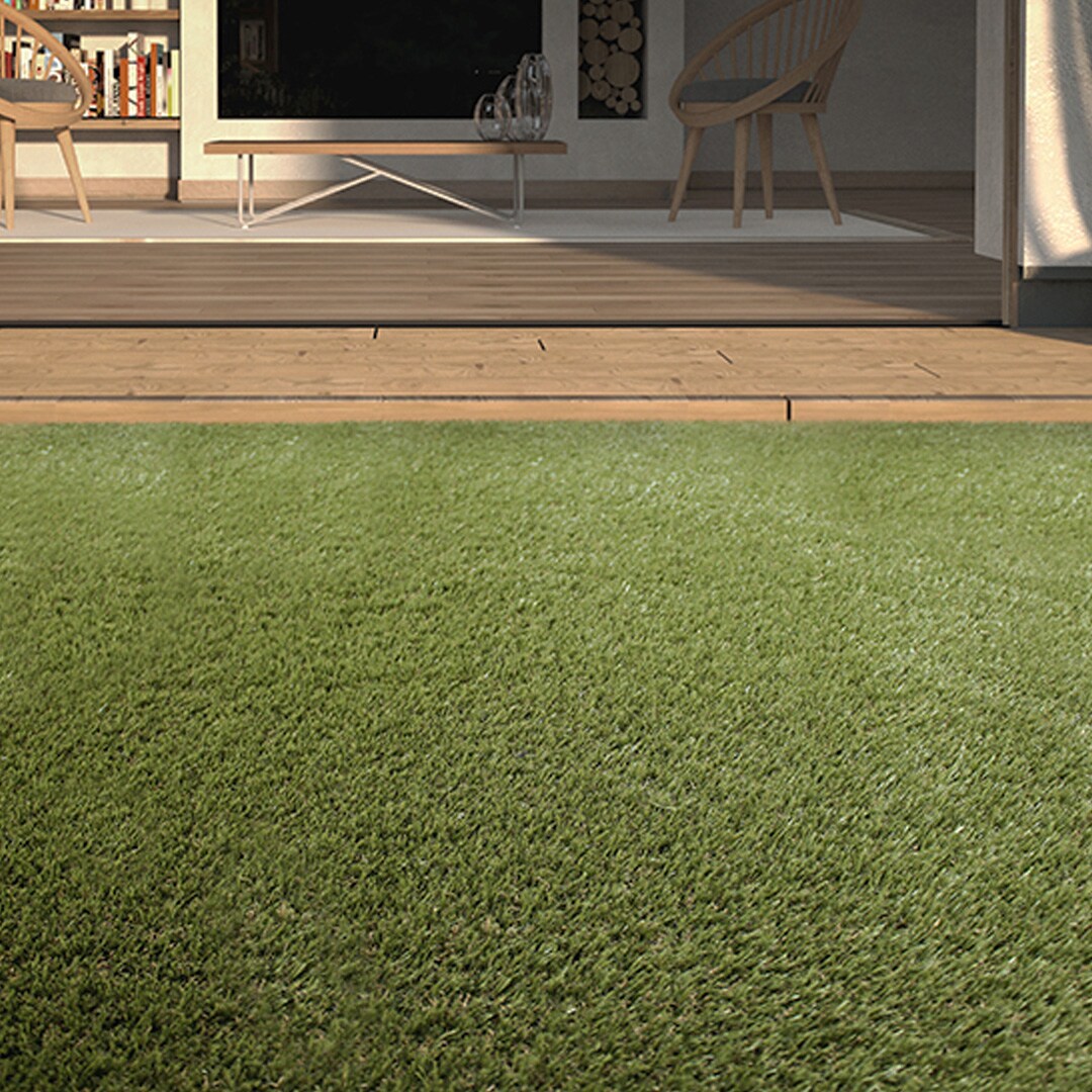 Grama artificial com efeito de memória Verde Aberdeen 30 2x4m Verde-Marron