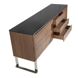 thumbnail of Angel Cerdá  Walnoot dressoir met zwart glazen blad 3060C