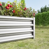 thumbnail of Hochbeet Metall 30x120x60 cm Silber aus verzinktem Stahl Wellblech ohne Boden wetterfest robust mit gefalteter Innenkante für Garten Terrasse