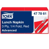 thumbnail of Tork Serviette 477861 33x33cm 3lg. 1/4 Falz rot