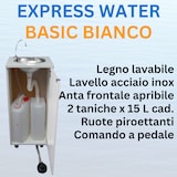 thumbnail of Express Water Basic Plus Bianco, Lavandino Lavello, Portatile Autonomo Trasportabile, con Comando a Pedale con Kit Acqua Calda, Certificato per ASL