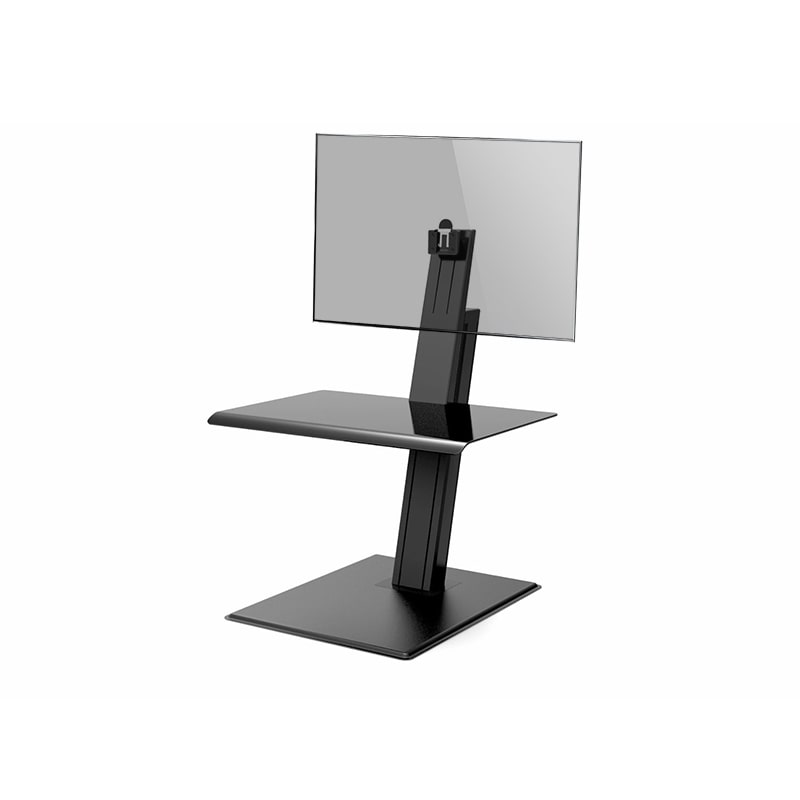 Humanscale QuickStand Eco Single Steh-Sitz Arbeitsplatz, schwarz