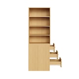 thumbnail of Merax Hochschrank 180 cm, Bücherregal, schlankes Sideboard für Bücher, Büro, Schlafzimmer und Wohnzimmer, integrierten Schubladen, Naturholzfarbe