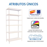 thumbnail of SimonRack Metallregal, 2500x1200x400 mm, 6 Ebenen, Metallboden, 200 kg Biegepunkt, Weiss - Simonclick