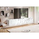 thumbnail of Lowboard Hängend Marmor-Optik Weiß 160x30x30 cm TV-Schrank, Design Fernsehtisch mit Klapptüren Modern, Fernsehschrank Wand, TV-Kommode Fernsehkommode