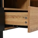 thumbnail of Merax Moderner TV-Ständer mit schwarzem und holzfarbenem Design – geräumiger Stauraum, robuste Konstruktion