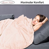 thumbnail of Kuscheldecke Beige 220x240 cm Wolldecke Fleece extra weiche Wohndecke Sofa