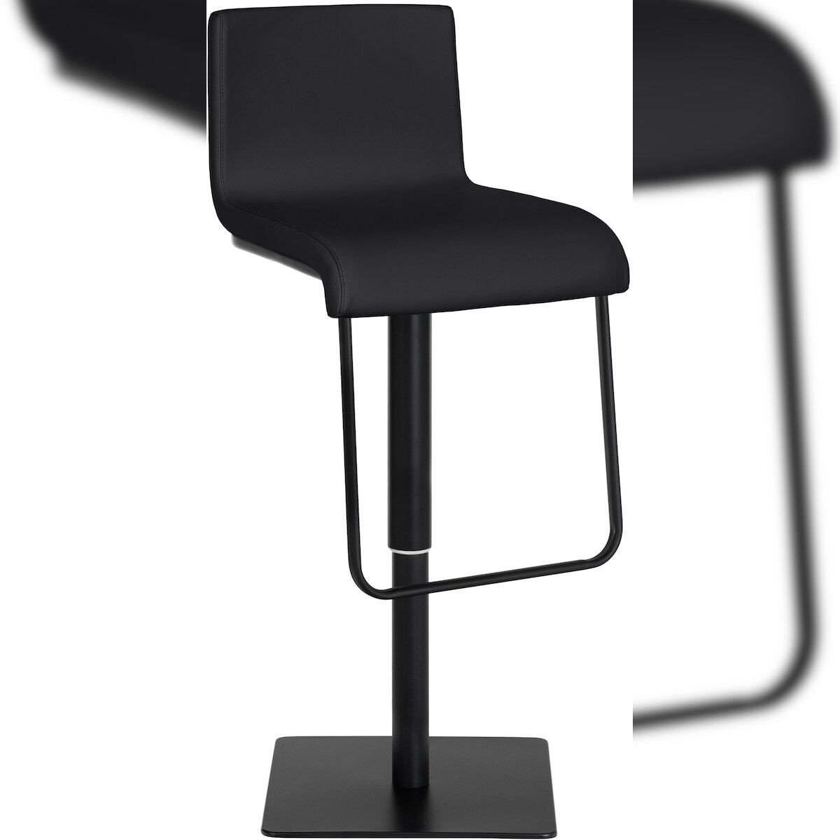 DELUKE Barhocker BITOR - Kunstleder Schwarz 39x46x80 cm Schwarz | Barstuhl Höhenverstellbar Mit Lehne Drehbar Tresenhocker Tresenstuhl Kneipenhocker