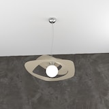 thumbnail of Lampadario a sospensione moderno 1 luce sabbia Warped d.50 cm - Attacco E27 - Design geometrico