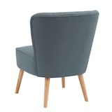 thumbnail of Lot de 2 fauteuils style crapaud en tissu bleu foncé