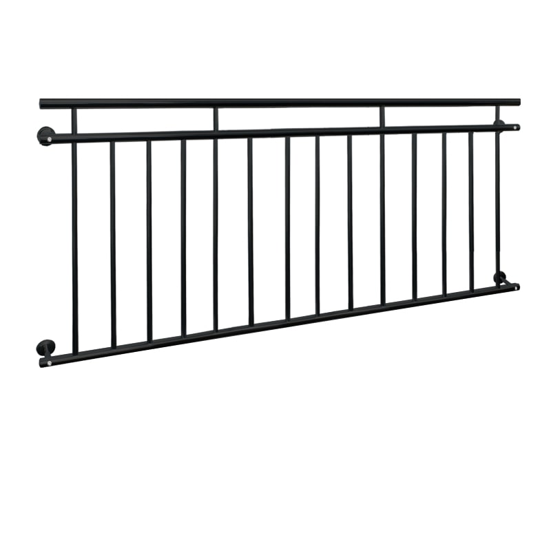 ECD Germany Französischer Balkon 90x184 cm Schwarz matt | 14 Füllstäbe, Stahl pulverbeschichtet, Balkongeländer Fenstergitter