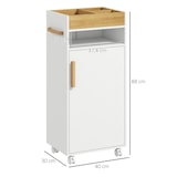 thumbnail of kleankin armario de baño moderno columna auxiliar de baño mueble de suelo de baño con estantes ajustables bandeja extraíble y ruedas 40x30x88 cm