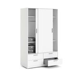 thumbnail of Line Kleiderschrank Schiebetürenschrank mit 2 Türen und 4 Schubladen, weiss.