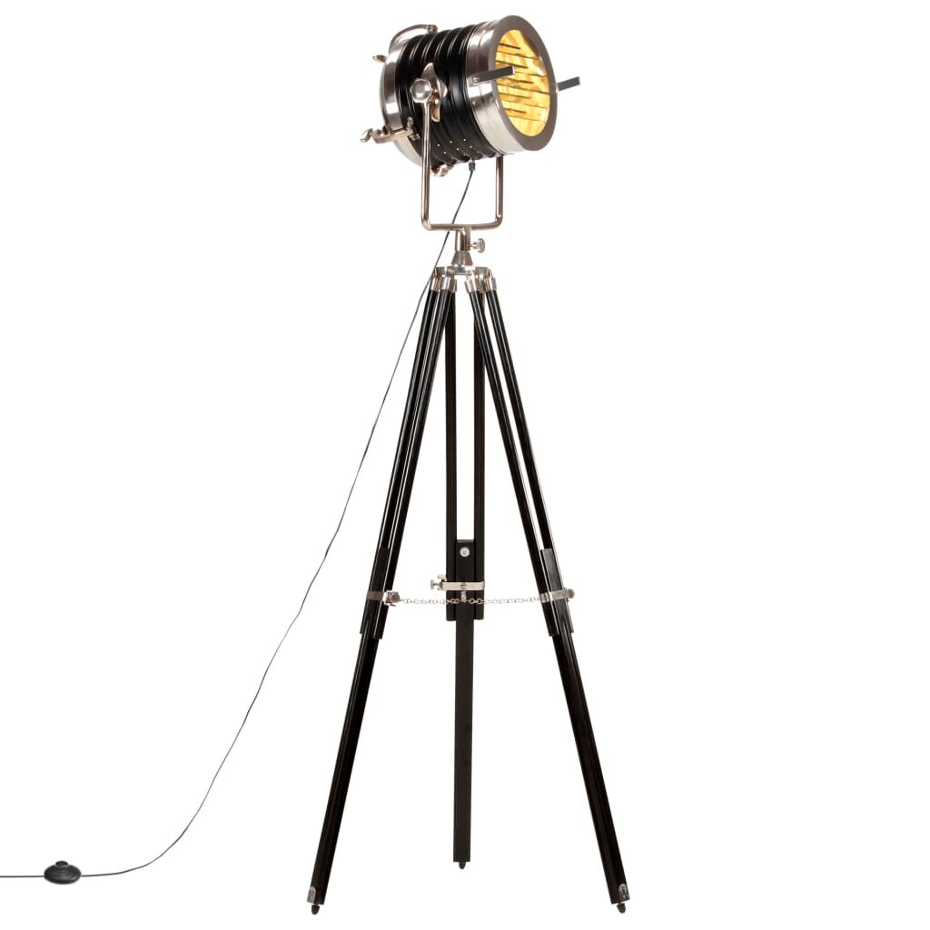 vidaXL Stativlampe Schwarz Mango Massivholz 171 cm