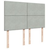 thumbnail of vidaXL Boxspringbett mit Matratze Hellgrau 140x200 cm Samt