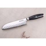 thumbnail of Couteau modèle santoku Wusaki Fujiko Black 18cm manche en pakka