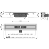 thumbnail of Alcadrain APZ1 Duschrinne mit Rand für den perforierten Rost 1450 mm