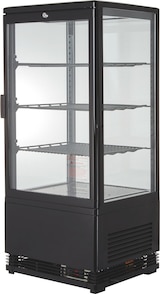 thumbnail of GastroHero Kühlvitrine ECO – 78 Liter, schwarz, mit LED-Beleuchtung und 3 höhenverstellbaren Rosten, energiesparend, ideal für Gastronomie & Verkauf