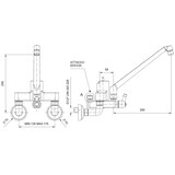 thumbnail of GastroHero Zweiloch Geschirrwaschbrause Profi 200 + Mischbatterie Wand