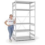 thumbnail of PROREGAL Fachbodenregal Stecksystem | Grundregal | HxBxT 250x130x80cm | 6 Ebenen | Fachlast 240 kg | Einseitig nutzbar | Lichtgrau