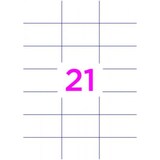 thumbnail of 2100 étiquettes blanches, format 70 x 42 mm (100 feuilles / cdt)