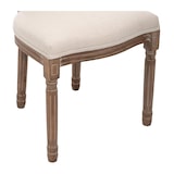 thumbnail of Chaise de table en coton Beige Lin et Bois blanchi avec dossier Cannage