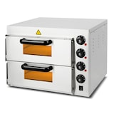 thumbnail of VERTES Gastro-pizzaoven met dubbele ovenruimte, vuurvaste steen, 3000 W, timerfunctie en verlichting, tot 350 °C