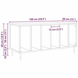 thumbnail of vidaXL Platenkast met plank artisanaal eikenkleurig 100 x 38 x 48 cm