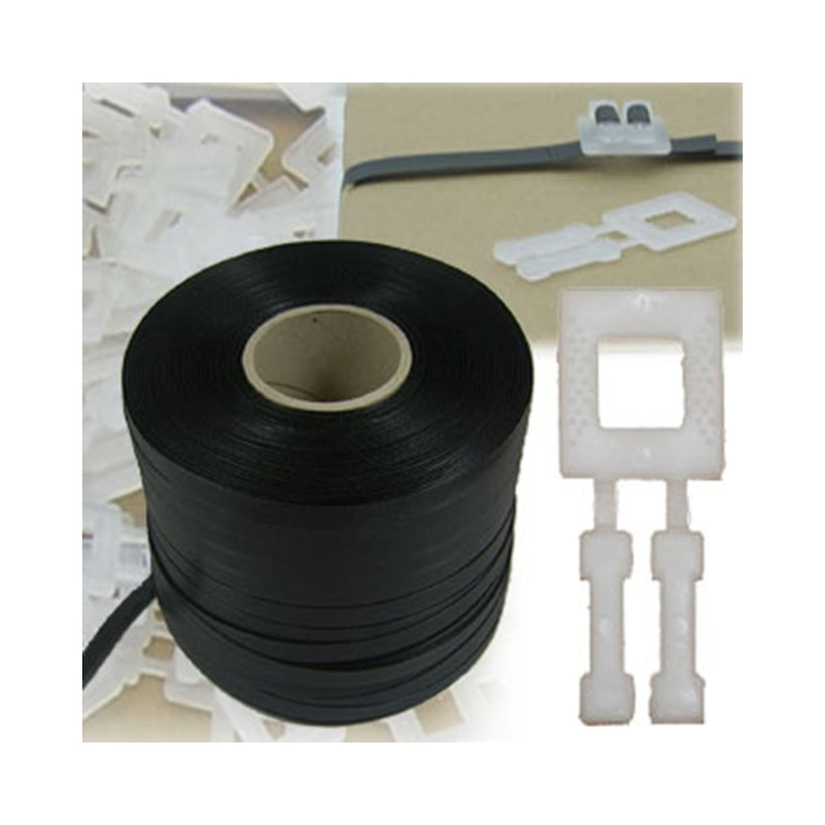 Umreifungsset bestehend aus  600m Umreifungsband und 250 Schnallen