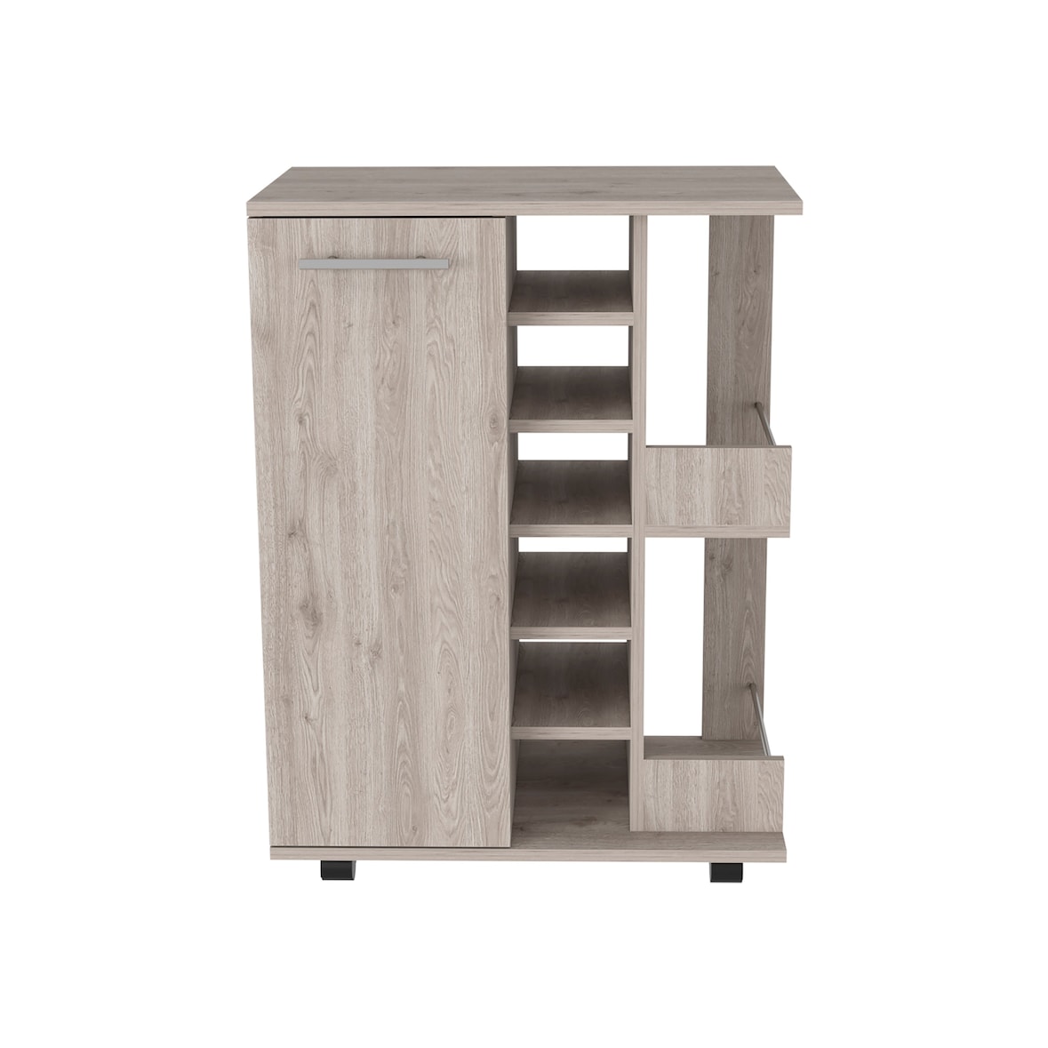 TUHOME Bar Trolley, carrinho de bar - Cinza