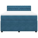 thumbnail of vidaXL Boxspringbett mit Matratze Blau 140x200 cm Samt