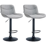 thumbnail of 2er Set Barhocker Vonore Stoff grau/schwarz