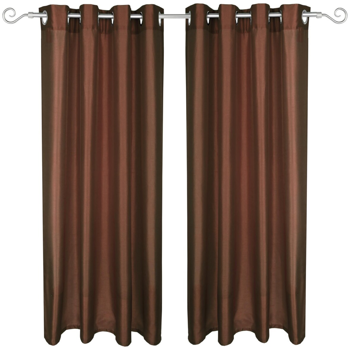 2er Pack Gardine Blickdicht Alessia mit Ösen 140x175cm braun