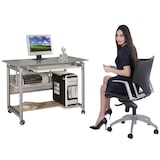 thumbnail of Mod. WHEEL Escritorio con ruedas Mesa para ordenador con tapa de cristal de Yelloo