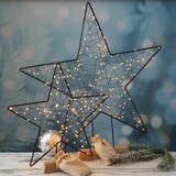 thumbnail of LED Stern Leuchtstern Dekostern Metallstern Weihnachtsstern H: 58cm Timer